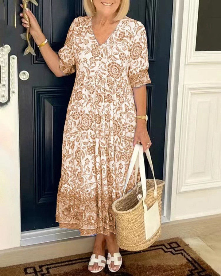 Keisha | Robe Fleurie Décolleté en V Élégante