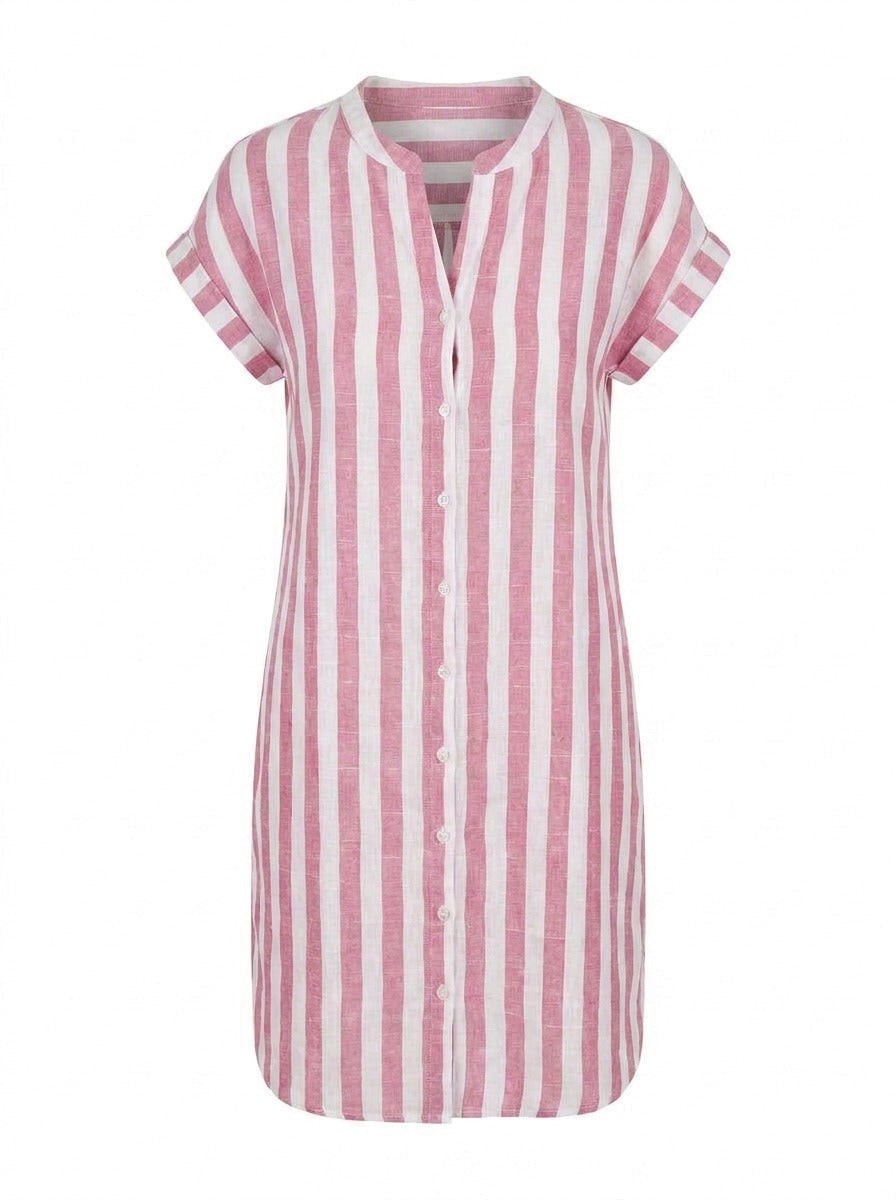 Noémie | Robe-Chemise Rayée Élégante