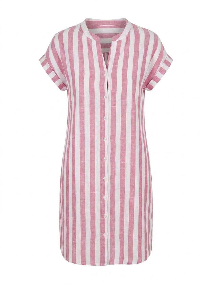 Noémie | Robe-Chemise Rayée Élégante