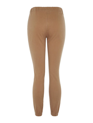 Pantalon 7/8 à bords élastiqués - camel