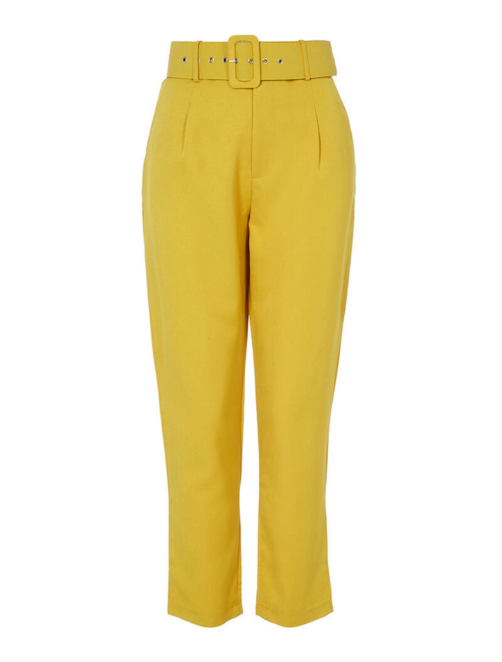 Pantalon souple ceinturé - safran