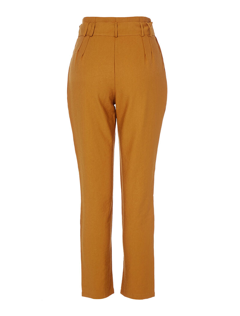 Pantalon fluide taille empire - orange