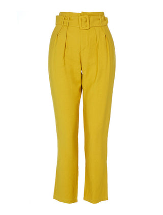Pantalon fluide taille empire - safran