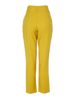 Pantalon fluide taille empire - safran