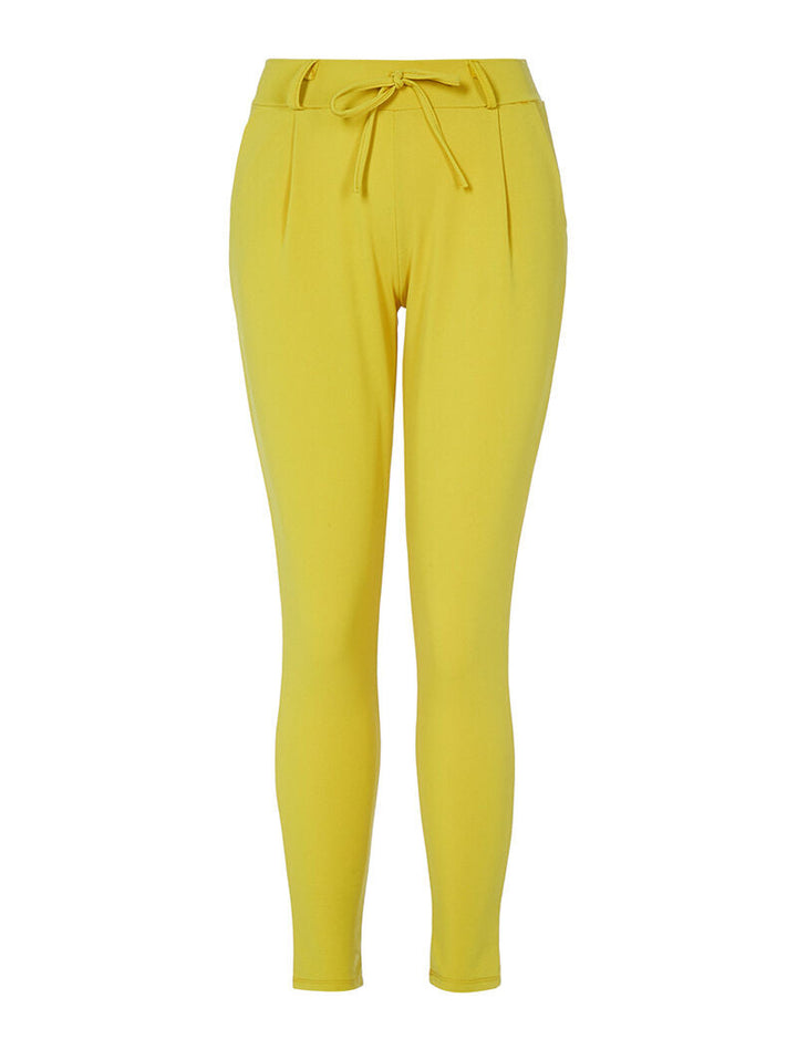 Pantalon carotte fluide - jaune