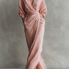 Rosalie | Robe Maxi Lin Col V Croisé Drapé & Torsade à la Taille