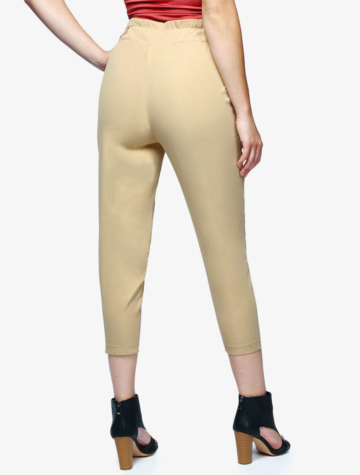 Pantacourt à taille empire - beige