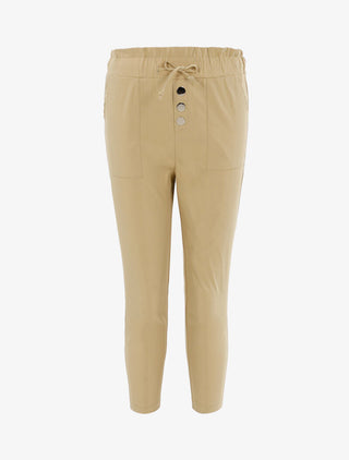 Pantacourt à taille empire - beige