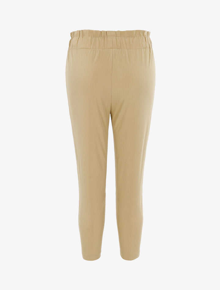 Pantacourt à taille empire - beige