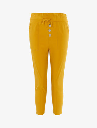 Pantacourt à taille empire - jaune