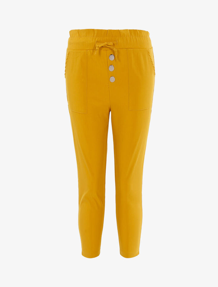 Pantacourt à taille empire - jaune