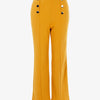 Pantalon fluide à boutons décoratifs - jaune