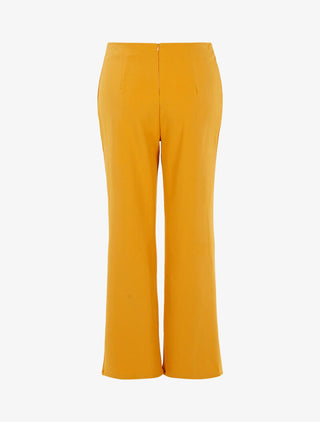 Pantalon fluide à boutons décoratifs - jaune