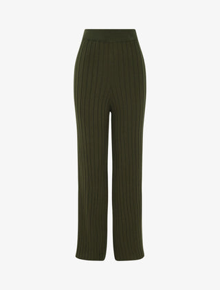 Pantalon en maille côtelée - kaki