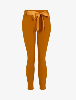 Pantalon coupe carotte uni - rouille
