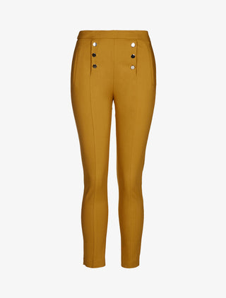 Pantalon chino à boutonnière - moutarde