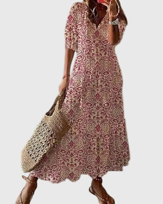 Amalia | Robe Maxi Vintage Bohème d'Été