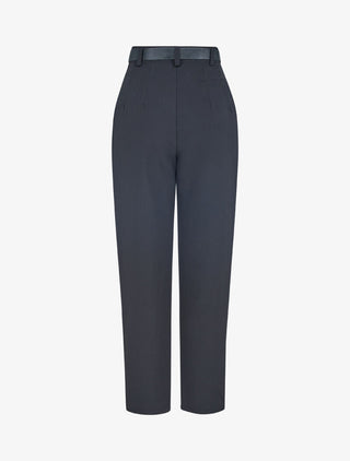 Pantalon carotte à fronces - noir