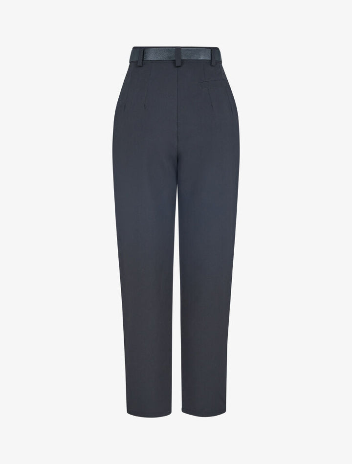 Pantalon carotte à fronces - noir