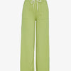 Pantalon côtelé à bords coupe franche - vert anis