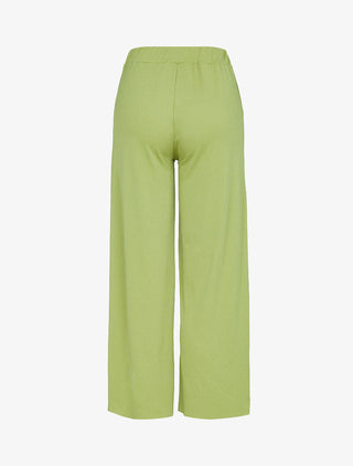 Pantalon côtelé à bords coupe franche - vert anis