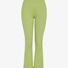 Pantalon flare à bords coupe franche - vert anis