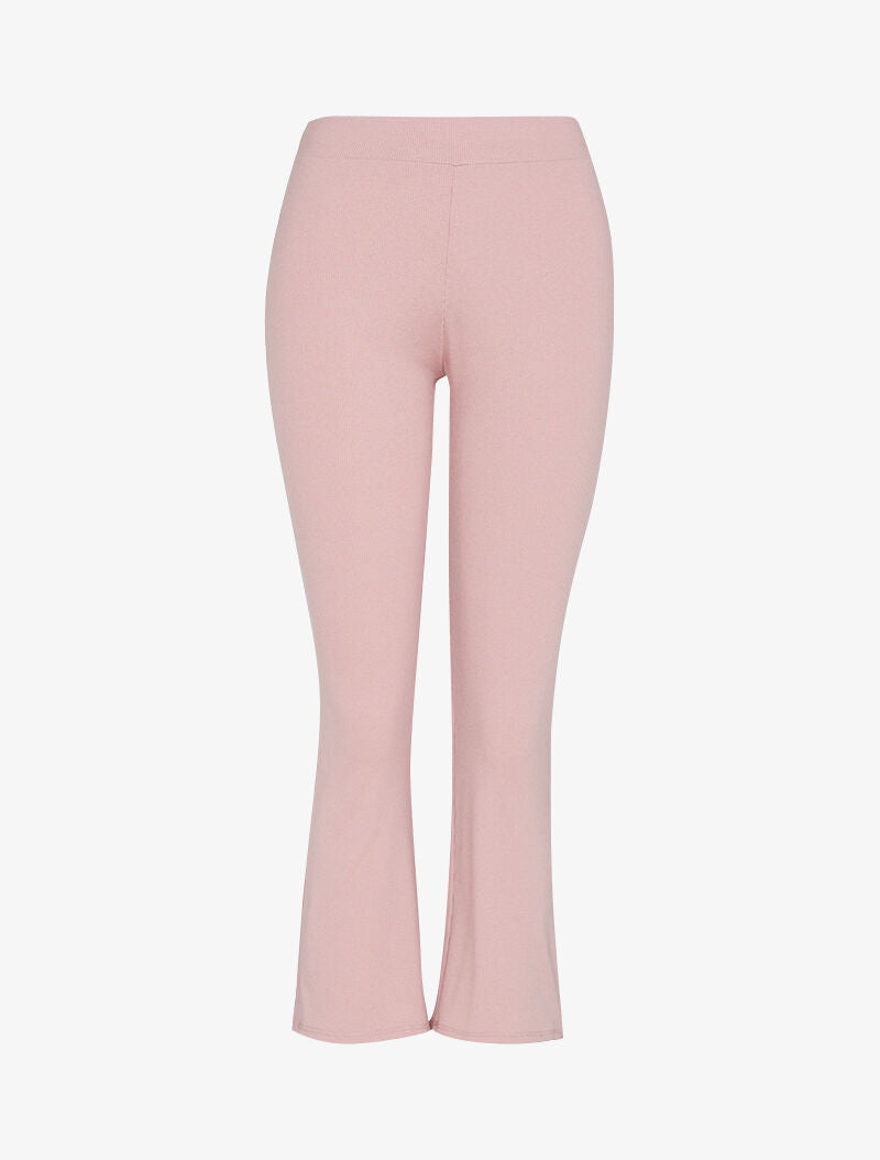 Pantalon flare à bords coupe franche - rose