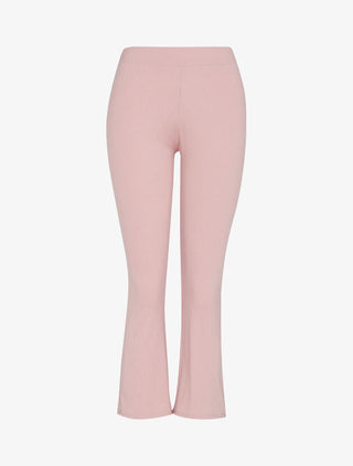 Pantalon flare à bords coupe franche - rose