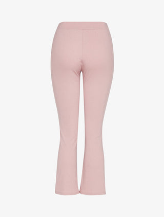 Pantalon flare à bords coupe franche - rose