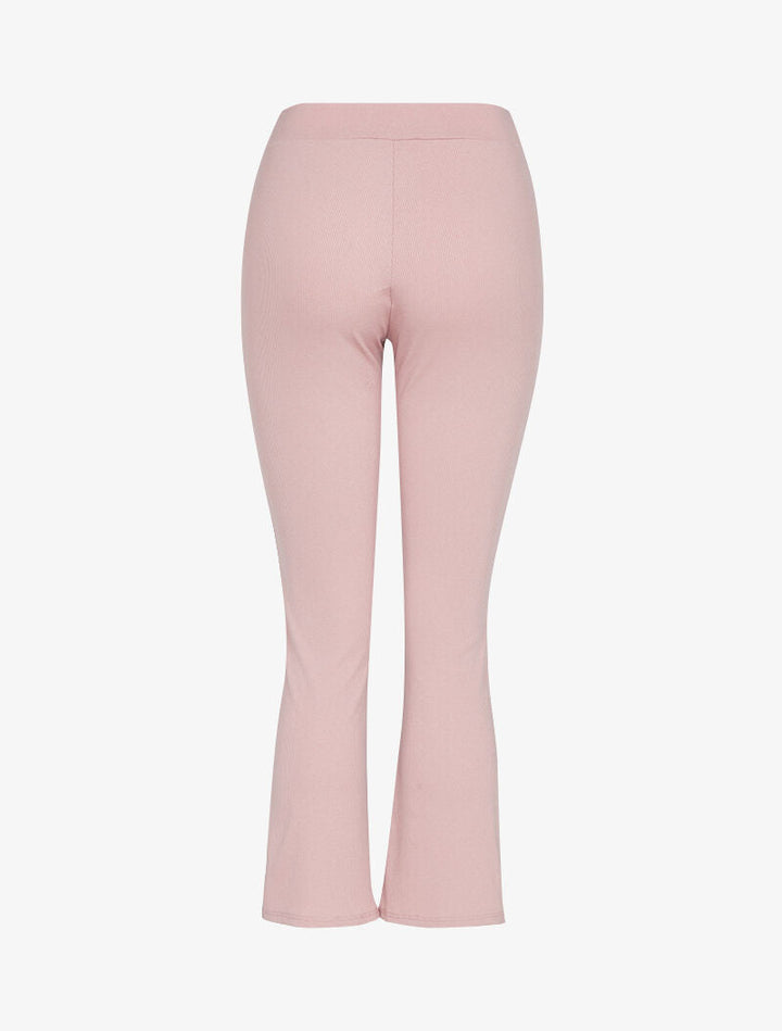 Pantalon flare à bords coupe franche - rose