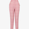 Pantalon à imprimé carreaux - rose