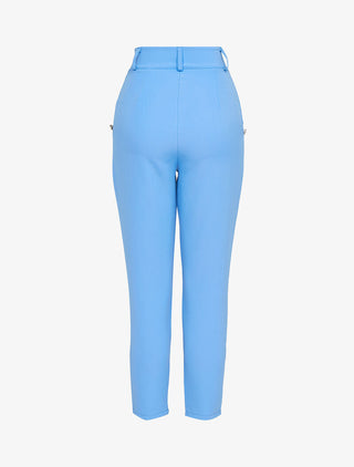 Pantalon 7/8 à boutons décoratifs - bleu ciel