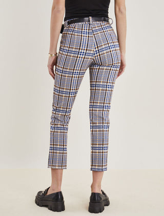 Pantalon imprimé coupe carotte - bleu