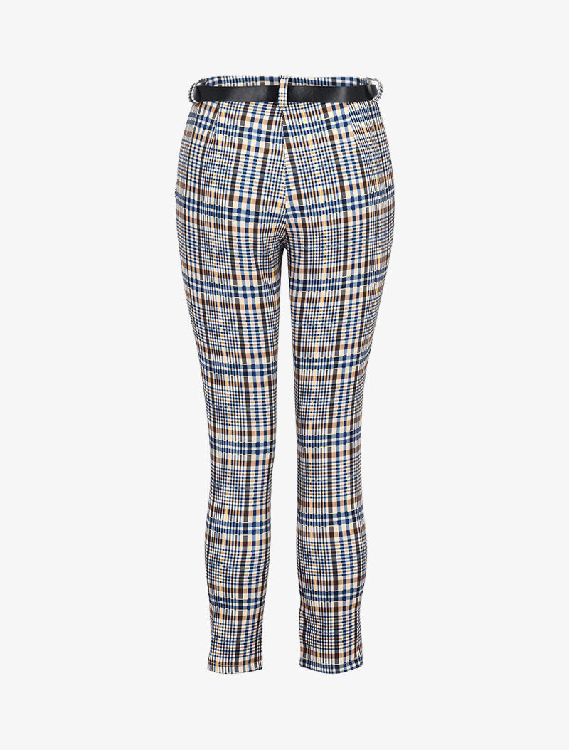Pantalon imprimé coupe carotte - bleu