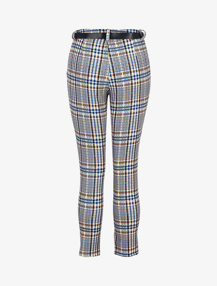 Pantalon imprimé coupe carotte - bleu