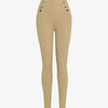 Pantalon taille empire à boutonnière - taupe