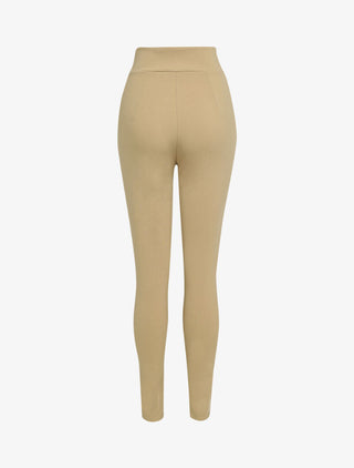Pantalon taille empire à boutonnière - taupe