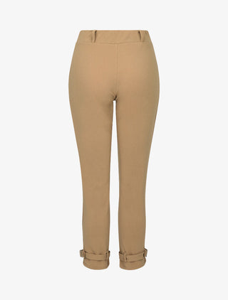 Pantalon carotte à bords stylisés - camel
