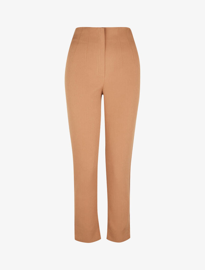Pantalon de tailleur avec coutures - camel