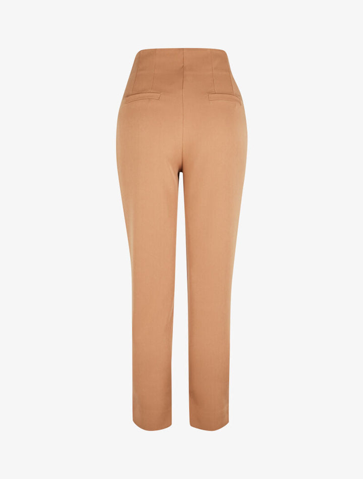Pantalon de tailleur avec coutures - camel