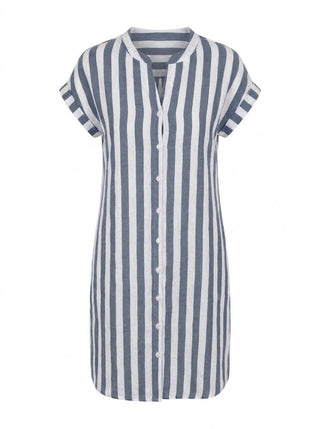 Noémie | Robe-Chemise Rayée Élégante