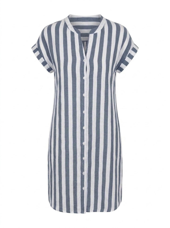 Noémie | Robe-Chemise Rayée Élégante