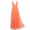 Aurore | Robe Longue Tulle Col V Plongeant & Ceinture Satinée