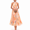Aurora | Robe Élégante Col Halter Imprimé Aquarelle