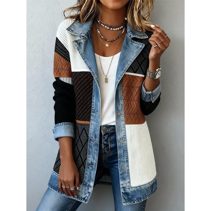 Ylva – Trendig jacka med denimdetaljer i modern design