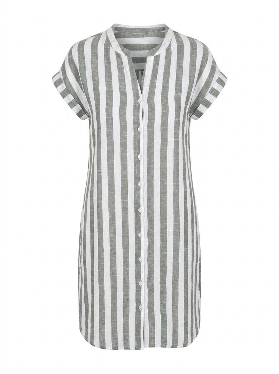 Noémie | Robe-Chemise Rayée Élégante