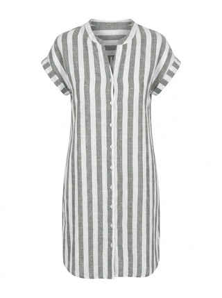 Noémie | Robe-Chemise Rayée Élégante