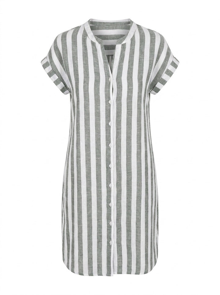 Noémie | Robe-Chemise Rayée Élégante