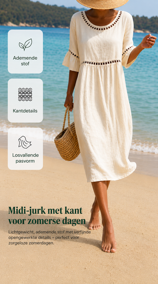 Amara | Robe Midi Élégante Effet Ventre Plat