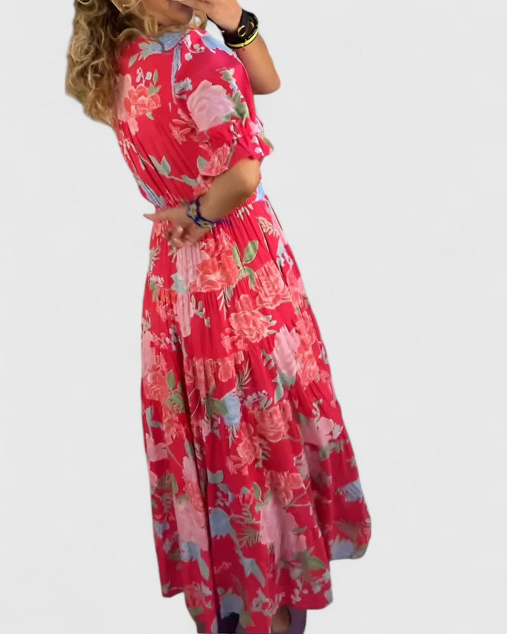 Minelda | Robe fleurie col V